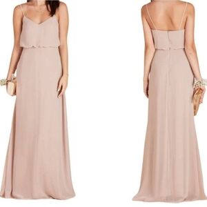 Birdy Gray Gwennie Taupe XS Bridesmaids Dress Maxi Empire Waist Pockets